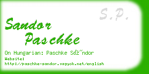 sandor paschke business card